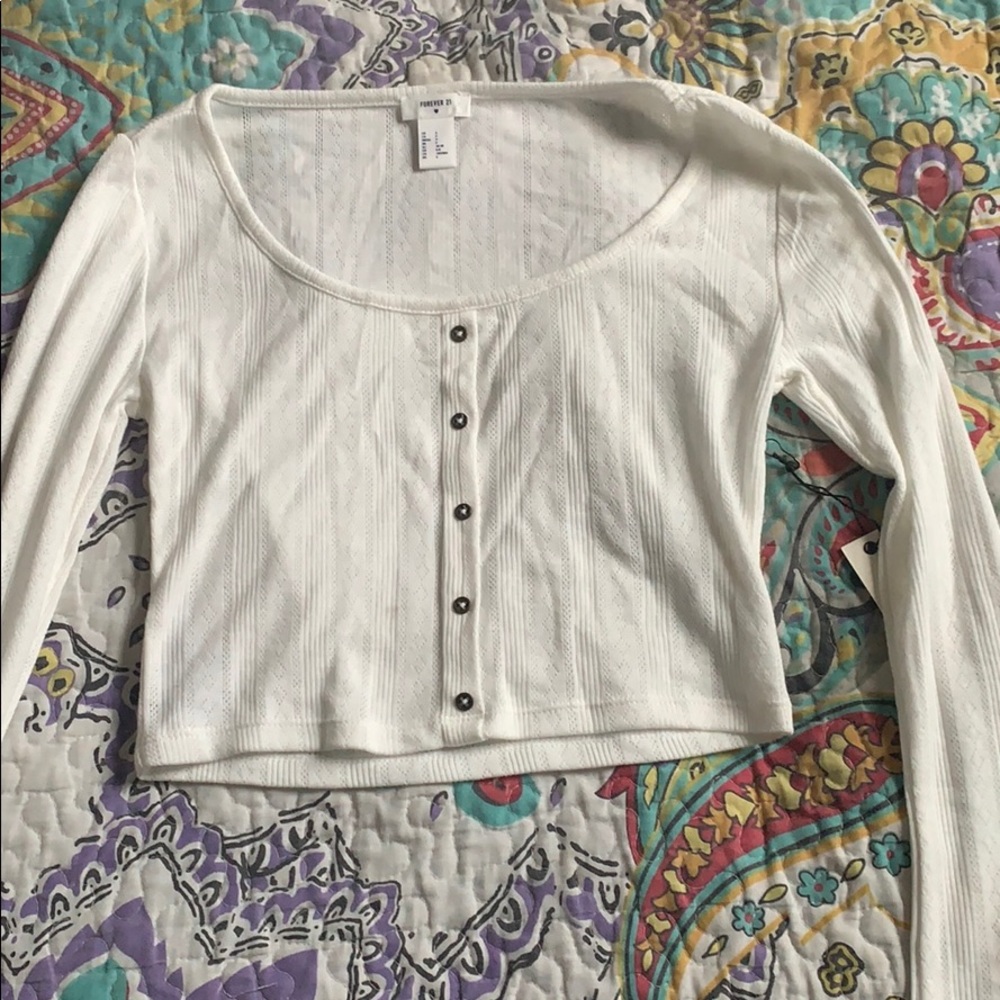 cropped white long sleeve